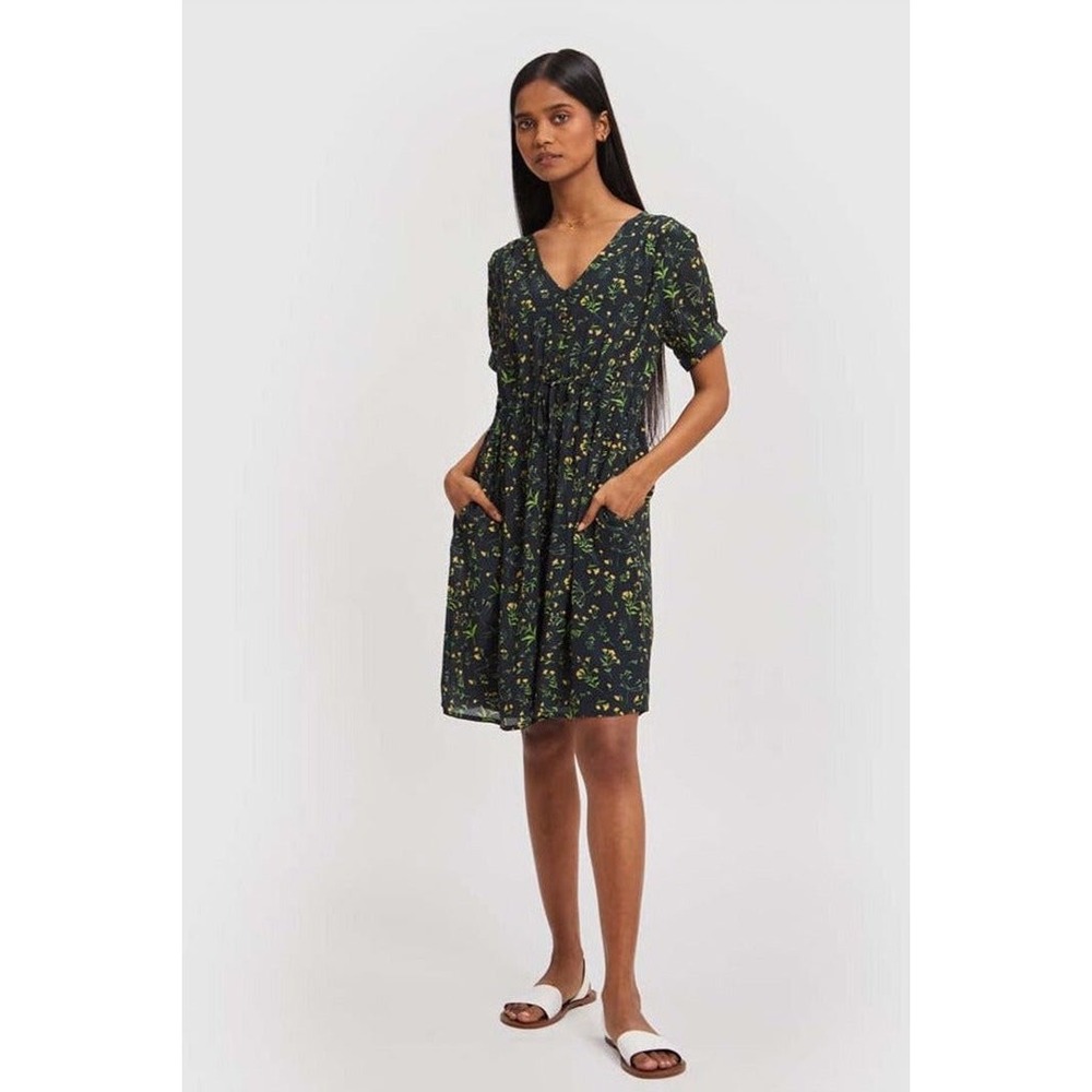 Reistor Floral Midi Dress Womens Large Dark Cottagecore Praire Boho Feminine